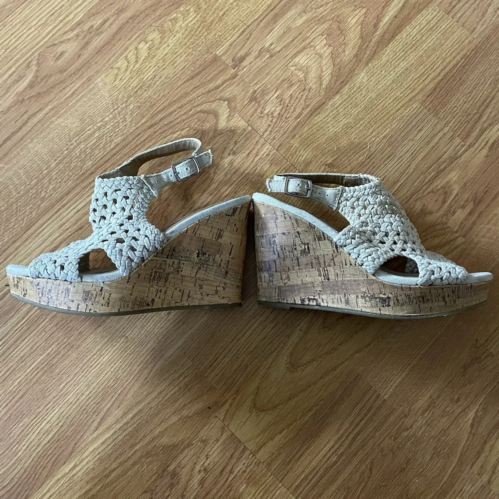 Vintage Y2K 2000s MUDD Beige Cork Chunky Platform Sandals Size‎ 6